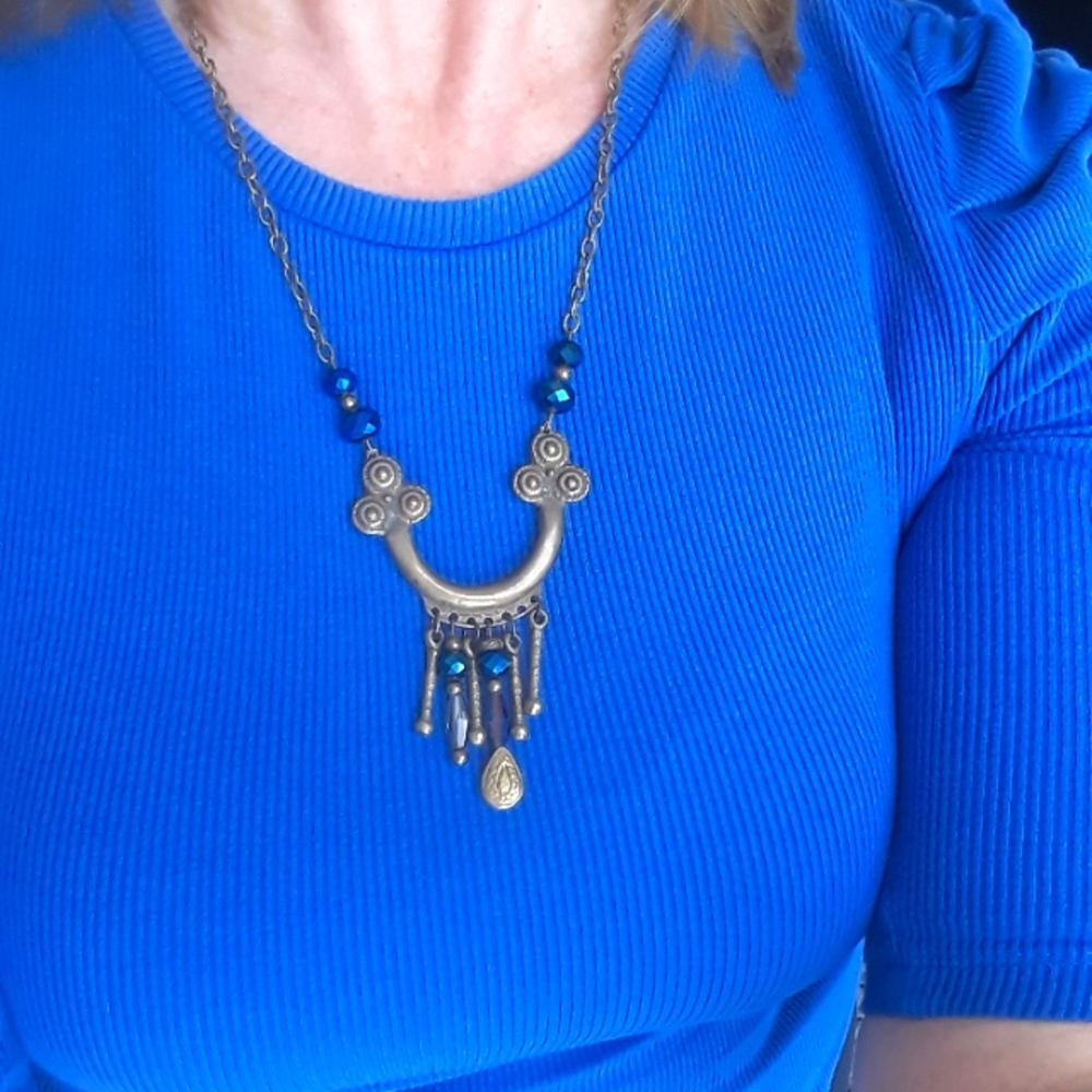 Stunning Vintage Bronze Egyptian-style Parisian Necklace, Rare, One of a Kind